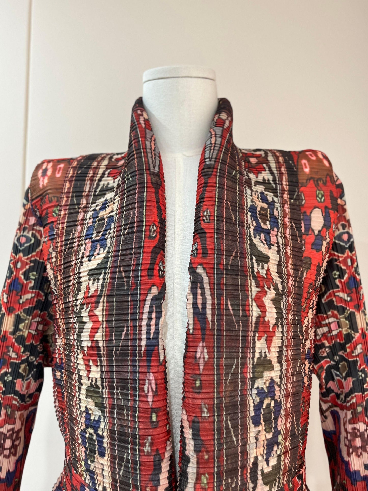 HS6706 Bohemian Elegance , Vibrant Red Printed Abaya