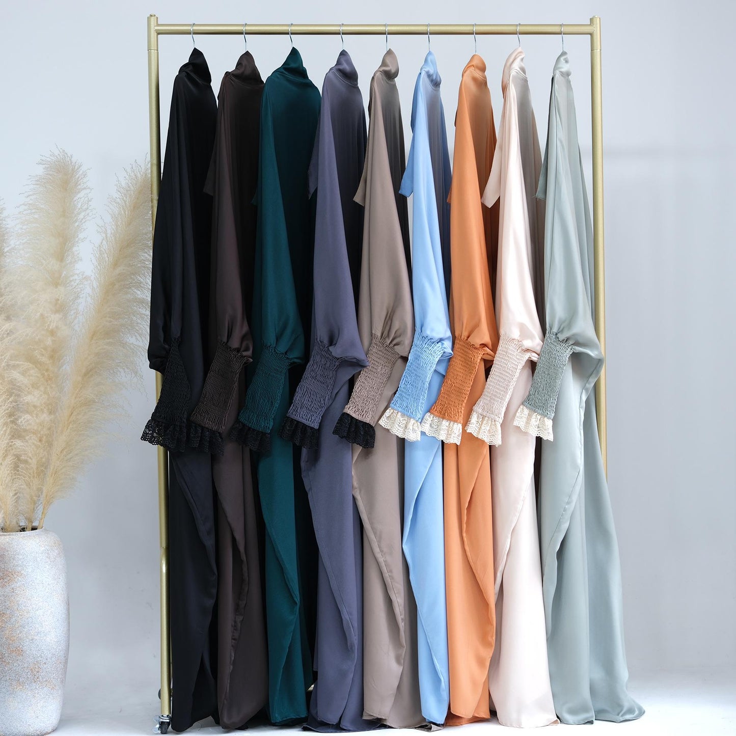 HAYA HAYA0721 Solid Color Robe Dress with A Large Swing