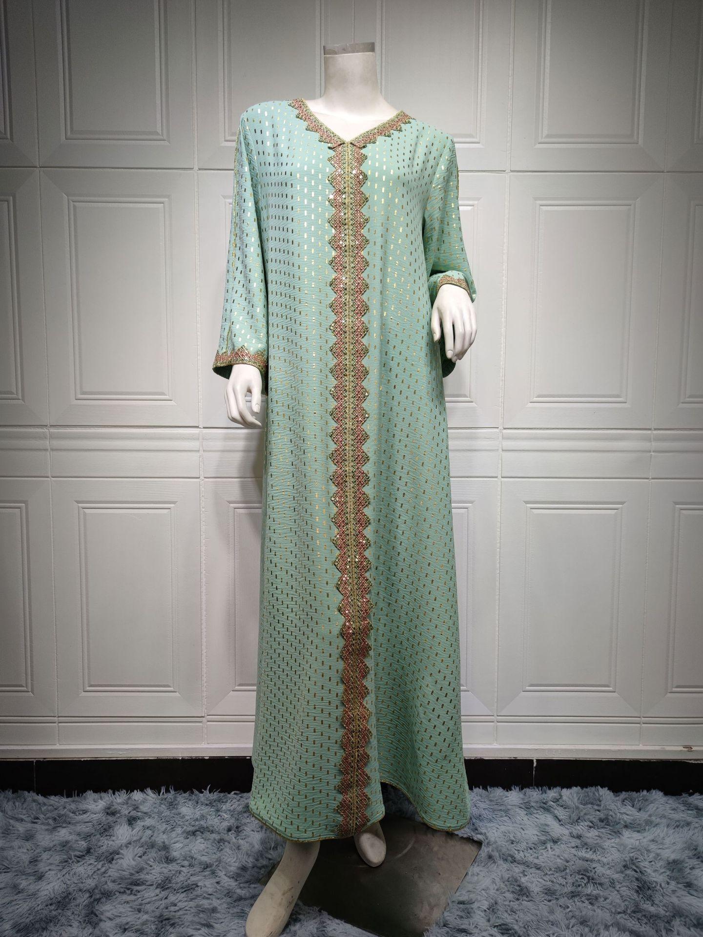HAYA0442 Middle East Women's Clothing New Bronzing Muslim Dubai Robe