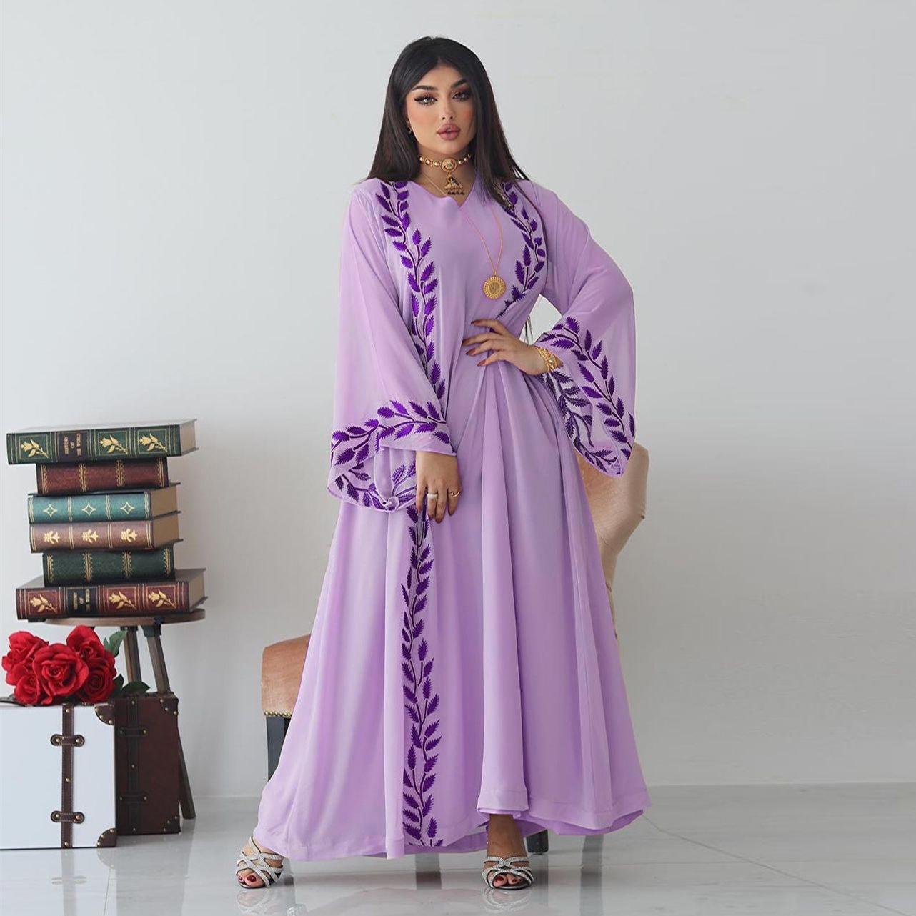 HAYA HAYA1050 2pcs Chiffon Long Muslim Dress with Hijab