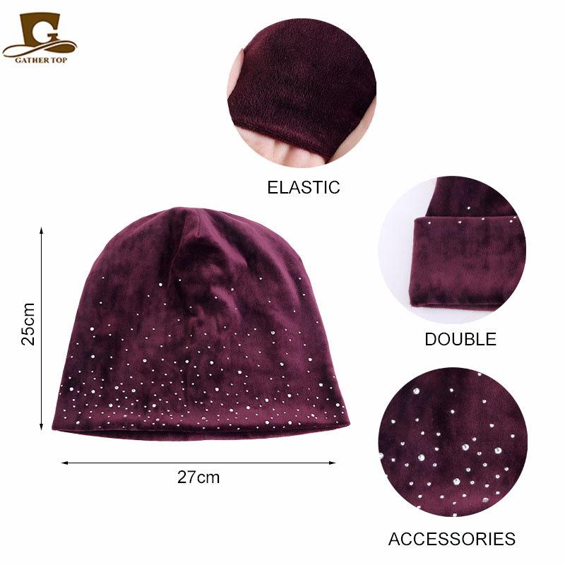 HAYA HA1091 Full Sky Star Diamond Muslim Headband Hat