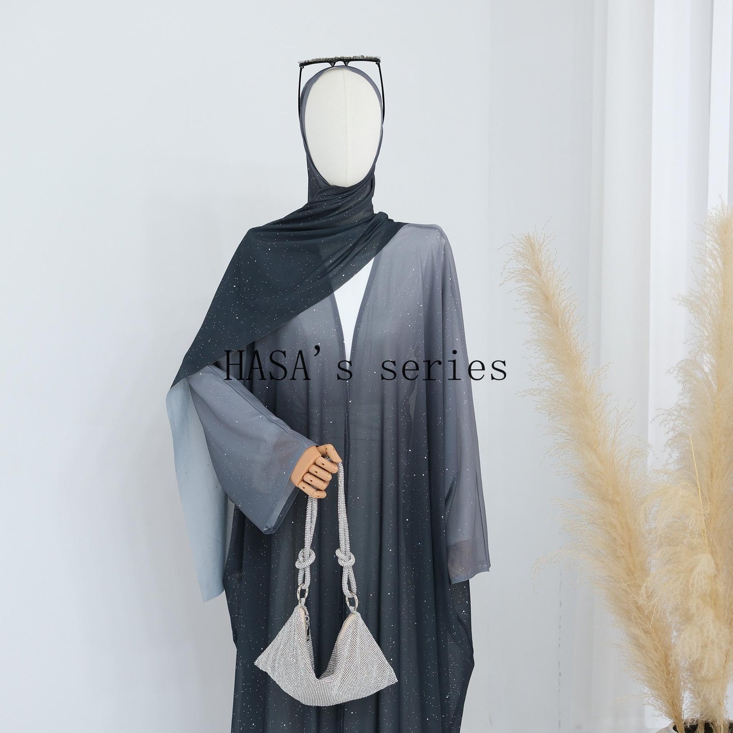 HS4839 Gradient Sequined Long Cardigan