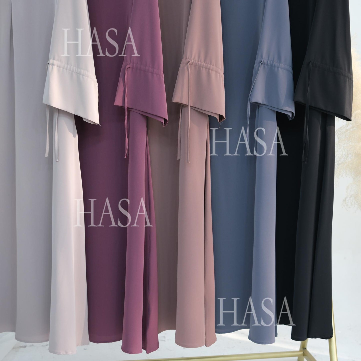 HA5861 Solid Color Sleeve Robe (without Headscarf), Elegant Temperament Instantly abaya girl