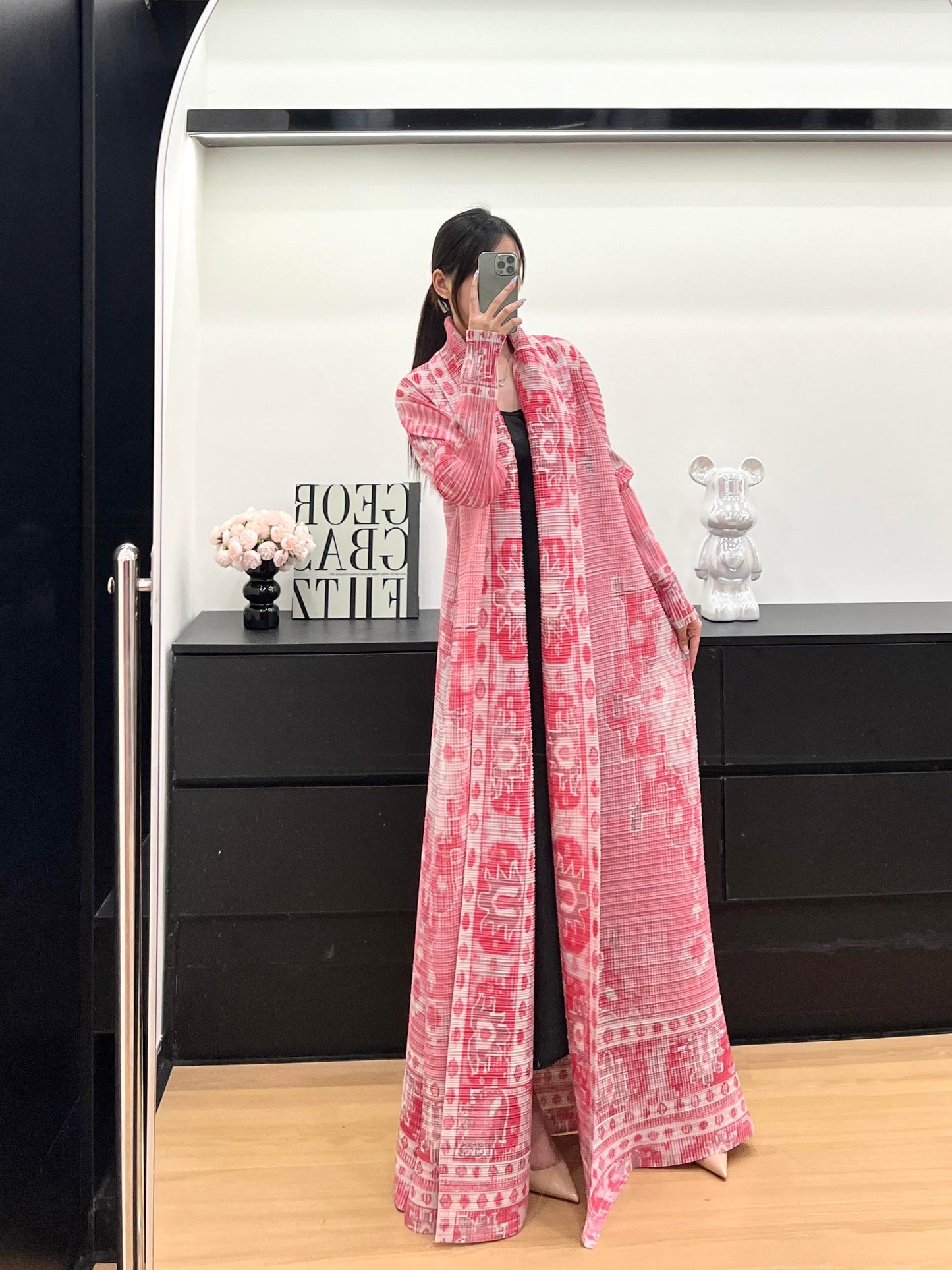 HS6711 Ethereal Pink , Elevated Abaya Style with Artistic Prints
