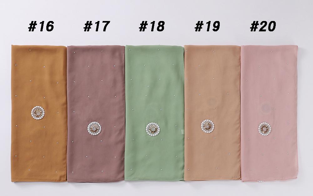 HAYA HA1126 Pearl Chiffon Baotou Scarf