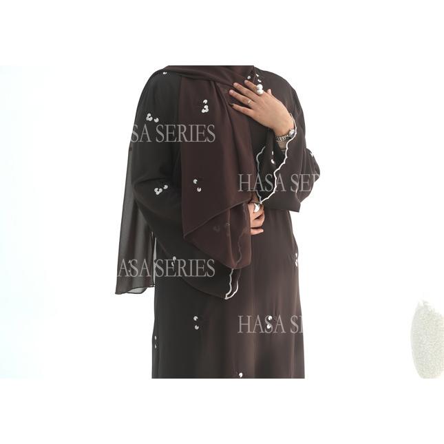 HASASERIES HS6682 Embroidered Floral Pattern Long Cardigan