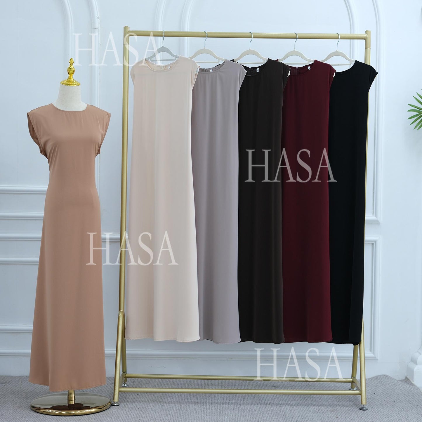 HA6470 Sleeveless Long Dress with Adjustable Back Lacing