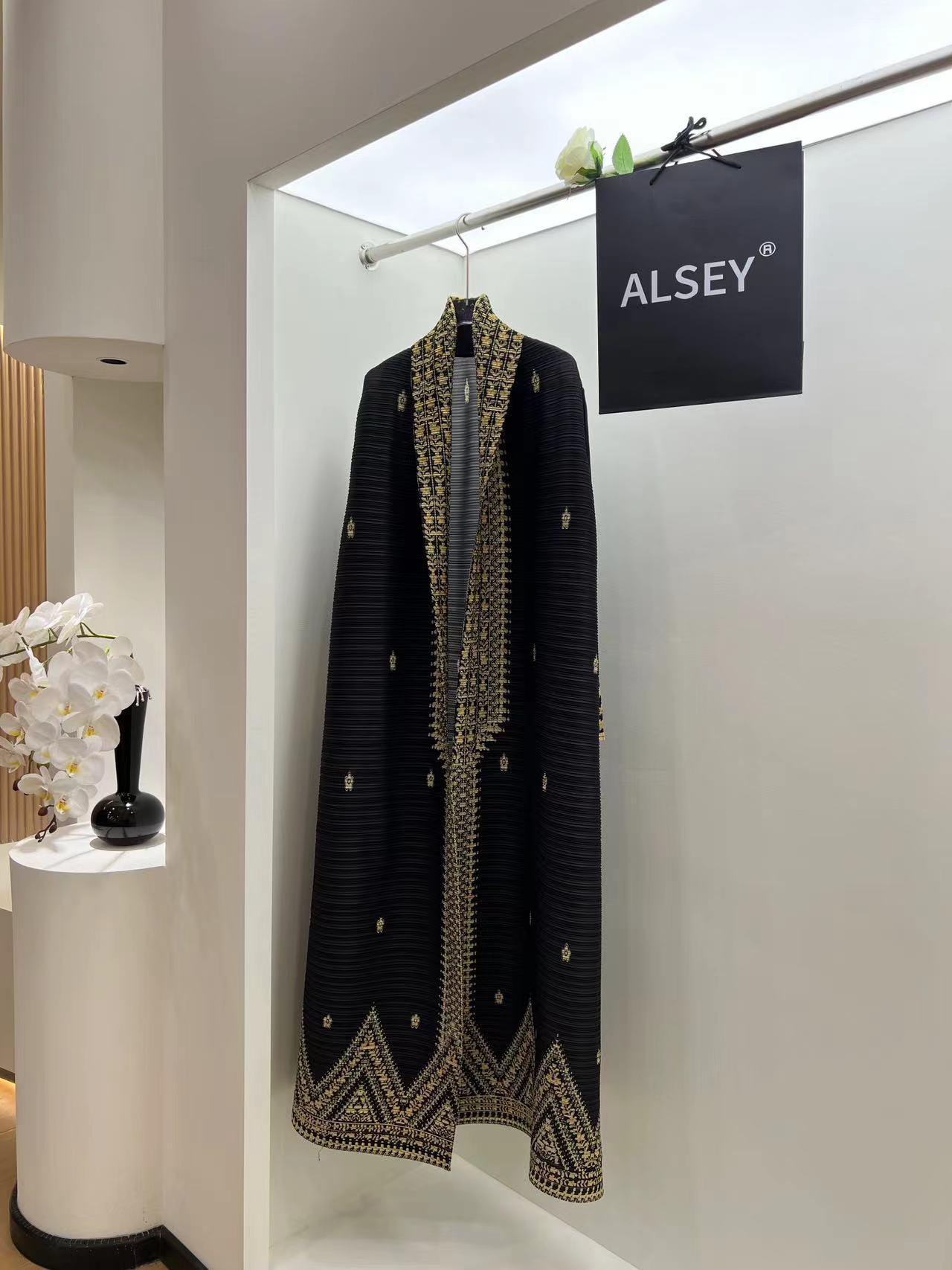 HS6709 Golden Dynasty , Black Abaya with Intricate Gold Embroidery