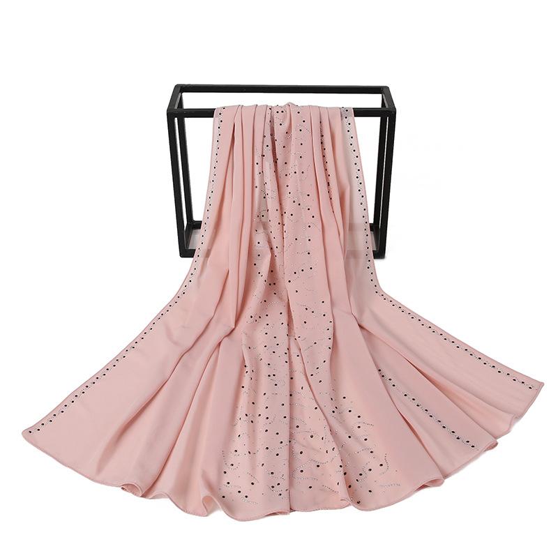 HAYA HA1127 Pearl Chiffon Rhinestone Headscarf