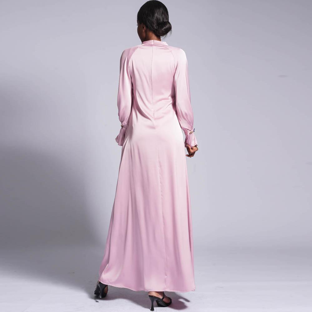 HAYA HAYA0436 Diamond Buckle Long Solid Loose Dress