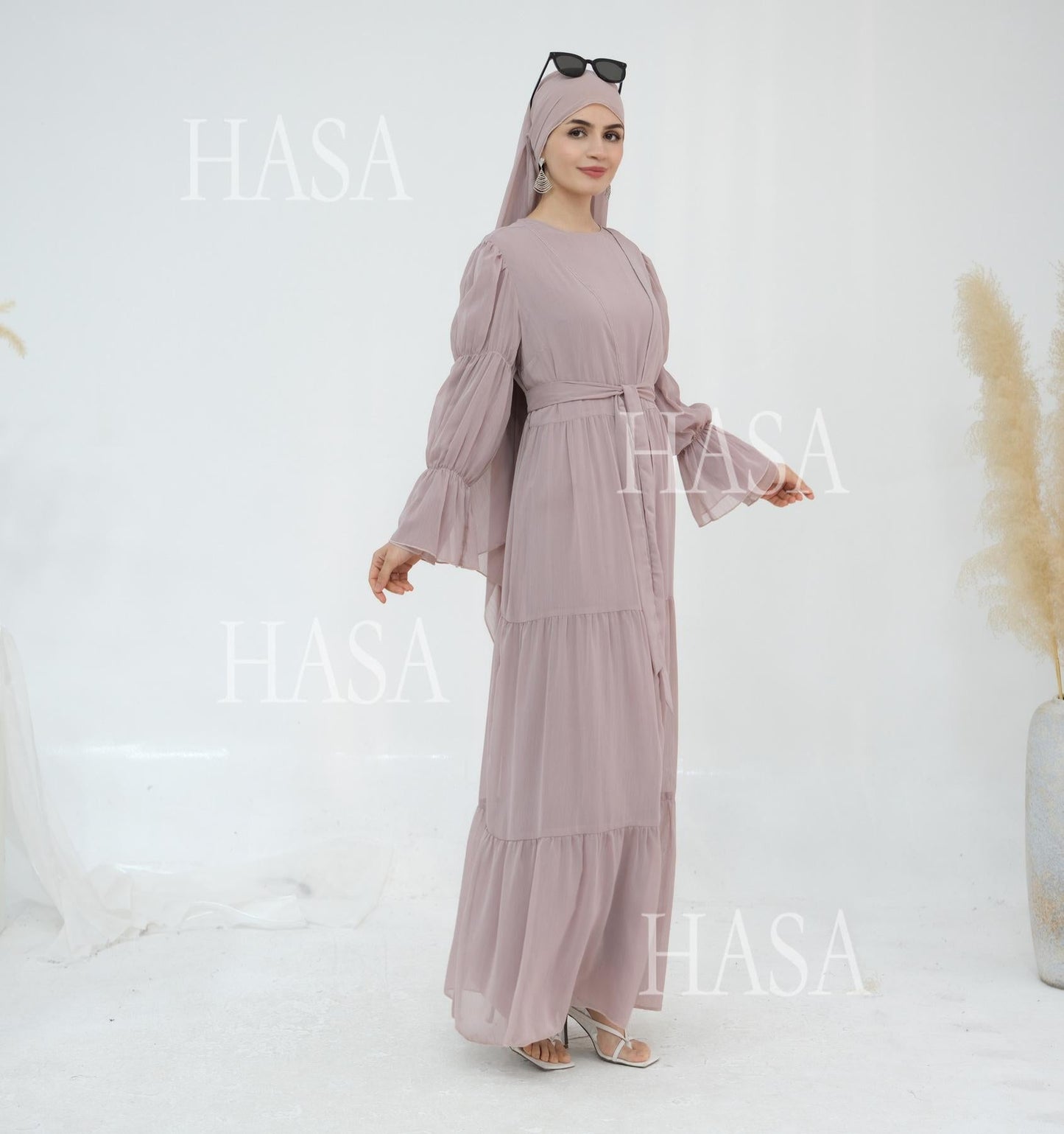 HA5881 Simple Two-piece Suit, A Dress Combination That Combines Comfort and Elegance closed abayas