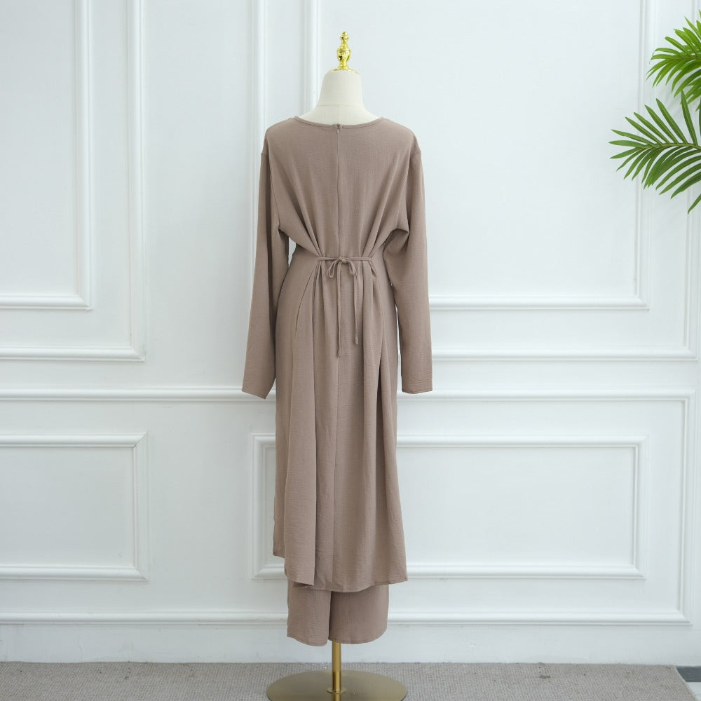 HA6605 Stylish asymmetrical two-piece set (with optional headscarf)