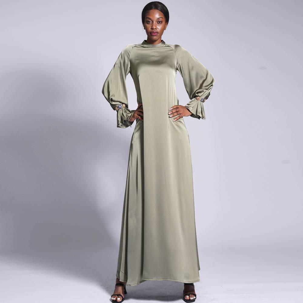 HAYA HAYA0436 Diamond Buckle Long Solid Loose Dress
