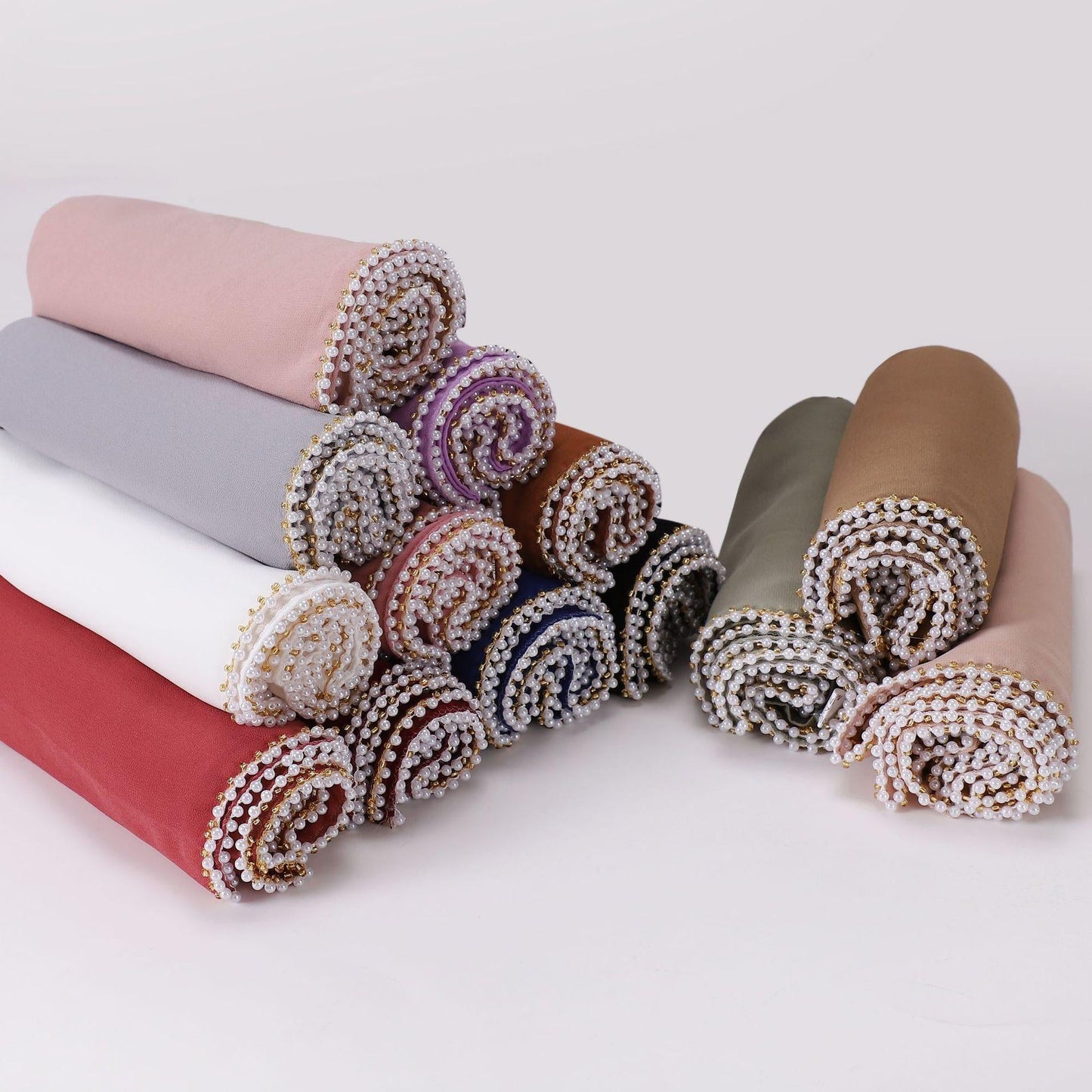 HAYA HA1116 Pearl Chiffon Headband Hijab