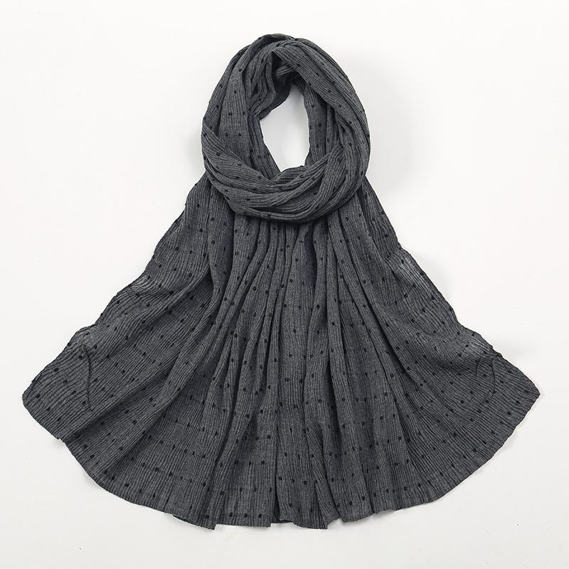 HAYA HA1122 Pure Color Cotton and Linen Long Scarf