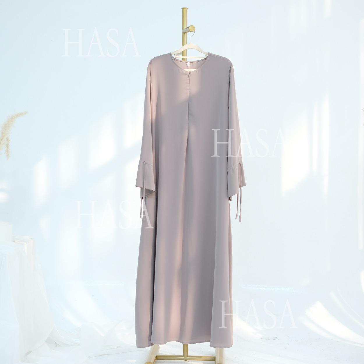 HA5861 Solid Color Sleeve Robe (without Headscarf), Elegant Temperament Instantly abaya girl