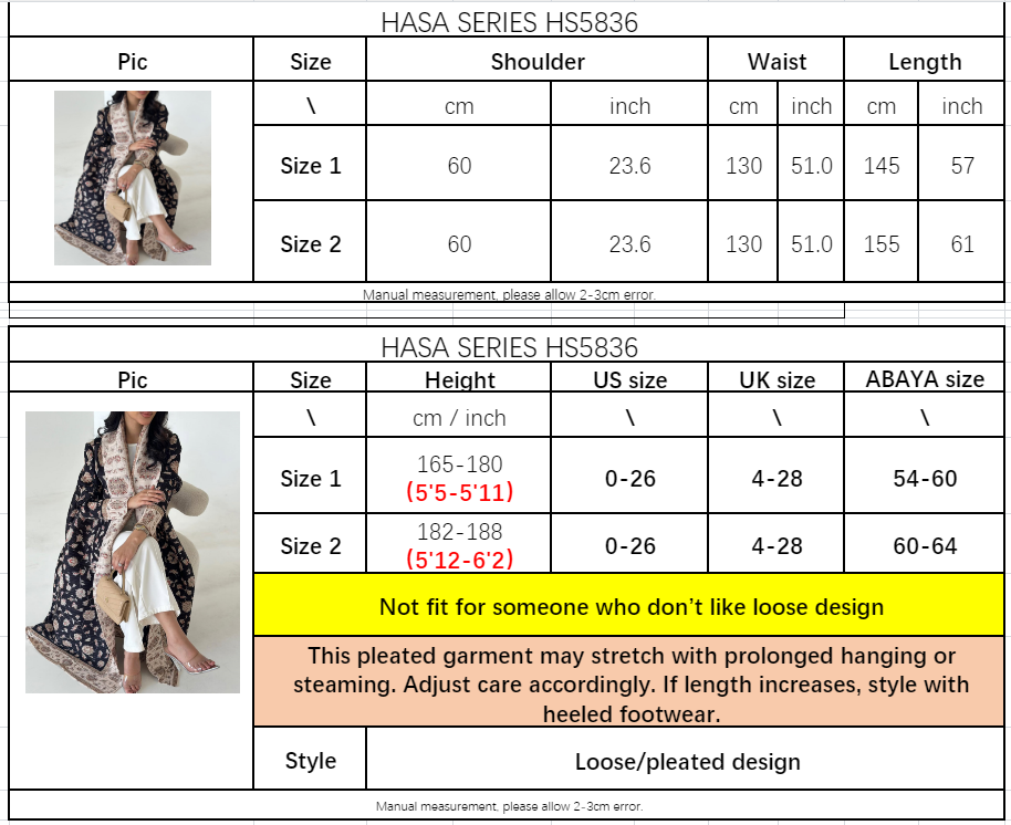HS5852 Elegant, Retro-style Long Cardigan with Contrasting Printed Pattern.