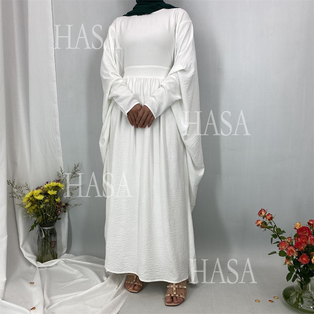 HA6586 Loose Turkish Pleated Dress, Fashionable Long Design