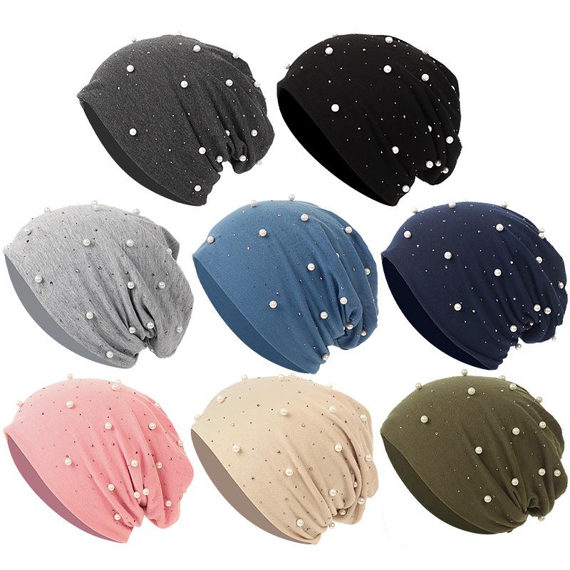 HAYA HA1092 Pearl Hot Diamond Pullover Cap
