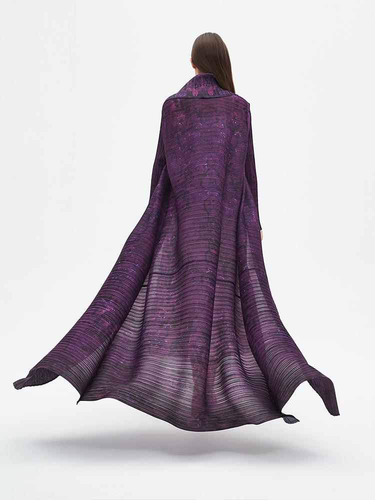 HS6712 Regal Amethyst , Belted Purple Abaya with Subtle Sparkle