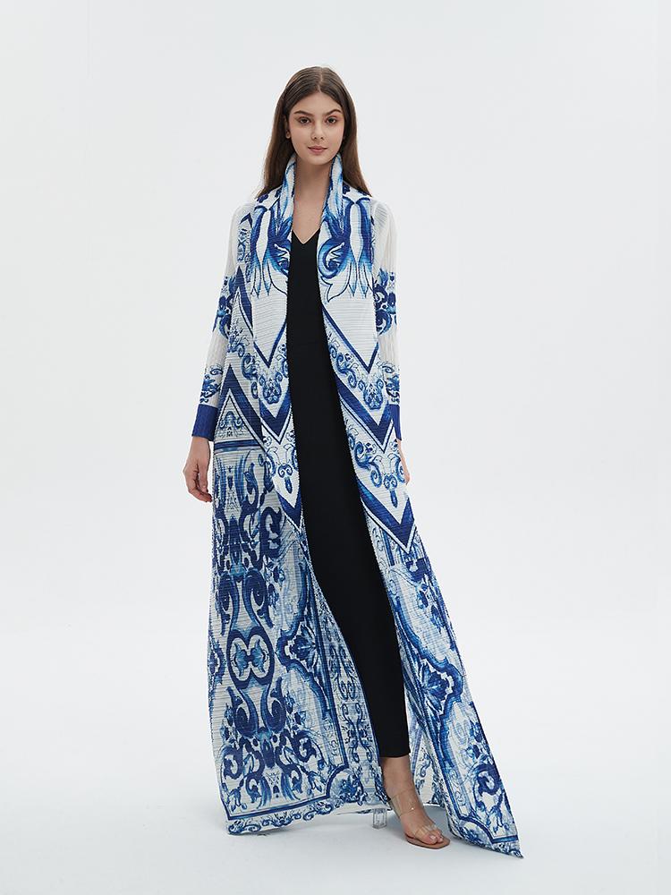 HS6704 Porcelain Dreams Blue and White Abaya for Ramadan