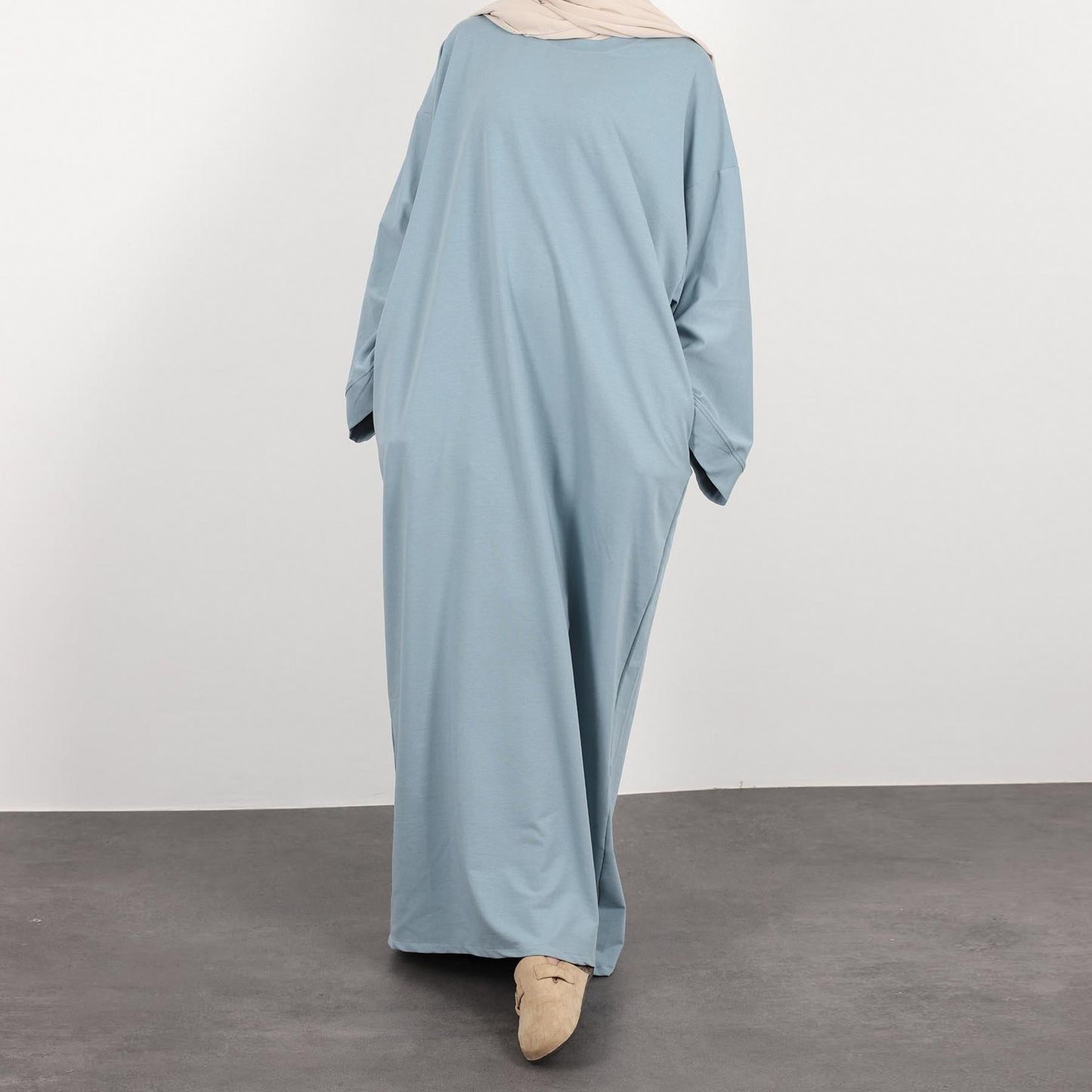 HAYA HAYA1089 Solid Color Hoodie Dress