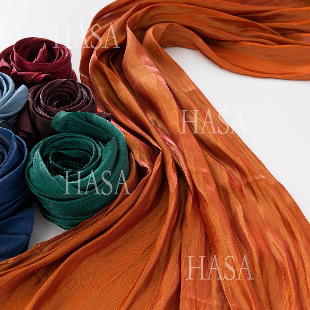 HA6479 A Simple Silk Scarf with A Mellow Color and A Light and Drapey Design
