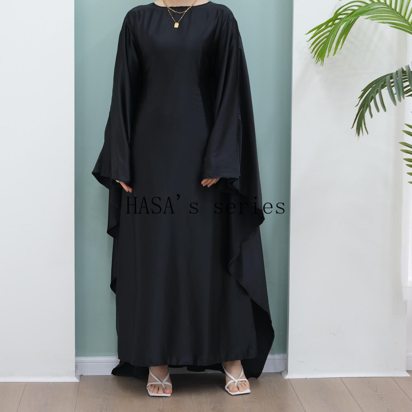 HS4835 High-density Stretch Satin Long Dress, Simple, Elegant, and Comfortable To Wear.