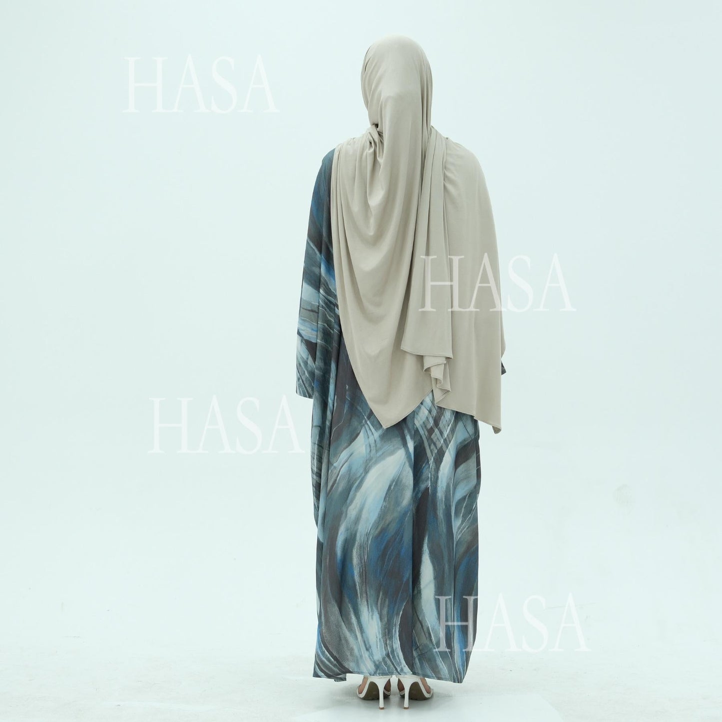 HA6509 Abstract Printed Loose Abaya (Headscarf Not Included)