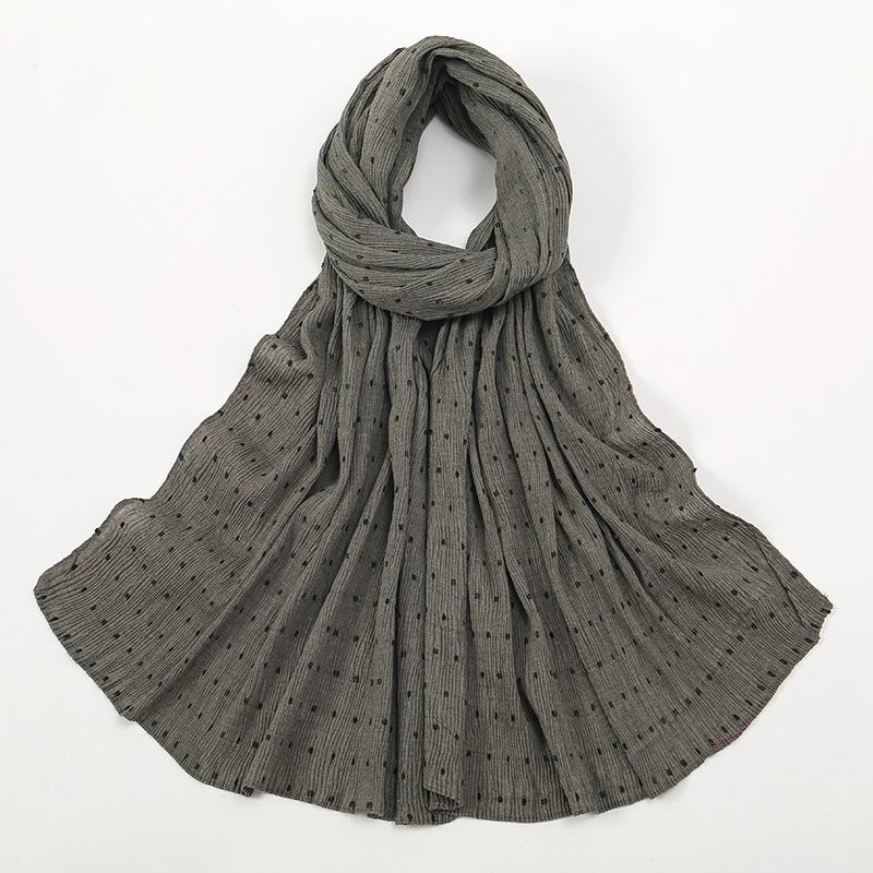HAYA HA1122 Pure Color Cotton and Linen Long Scarf