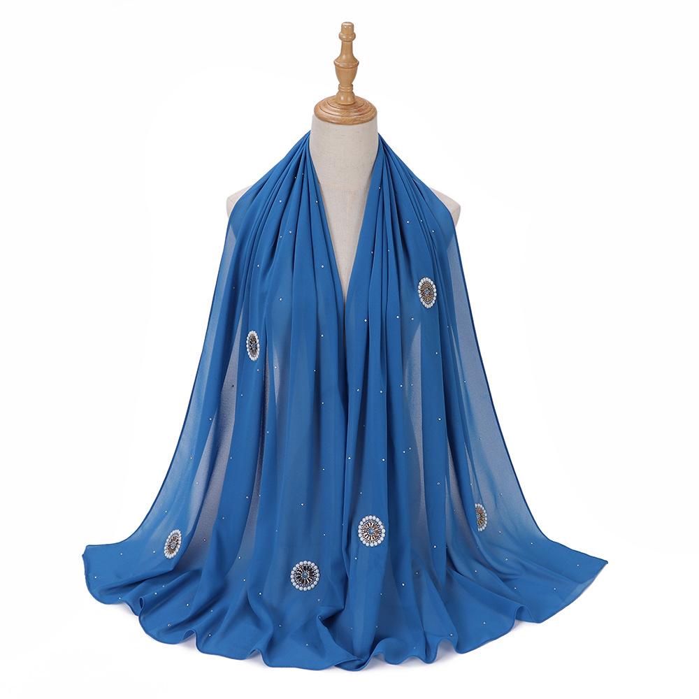 HAYA HA1126 Pearl Chiffon Baotou Scarf