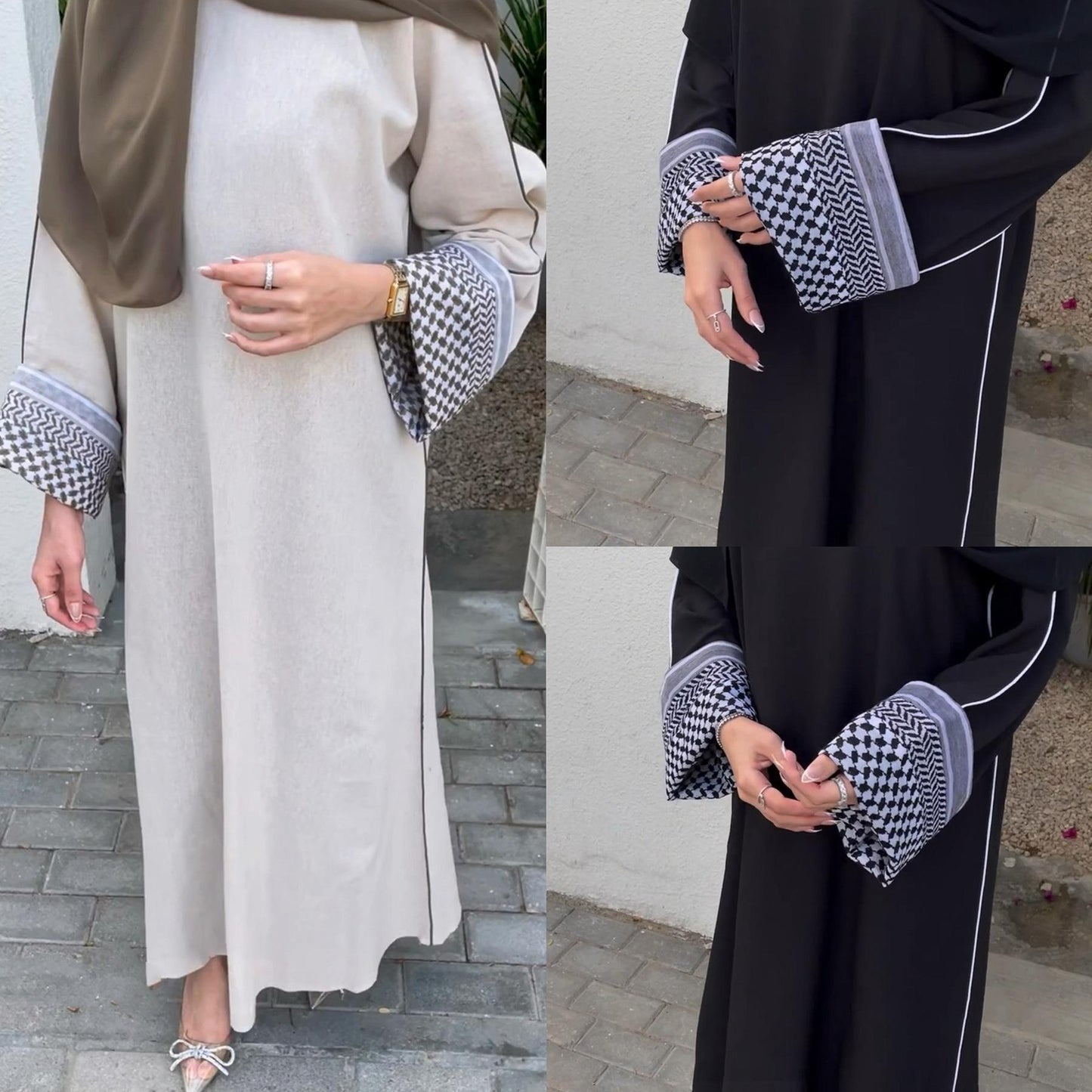 HAYA HA1181 Patchwork Elegant Abaya
