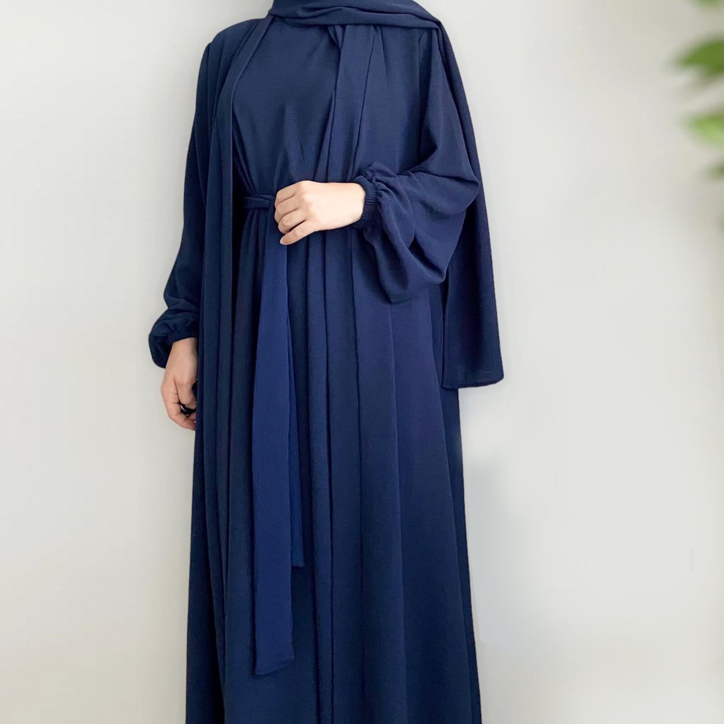 HAYA HAYA0995 3pcs Cardigan+without  Sleeves Inner Dress+Hijab