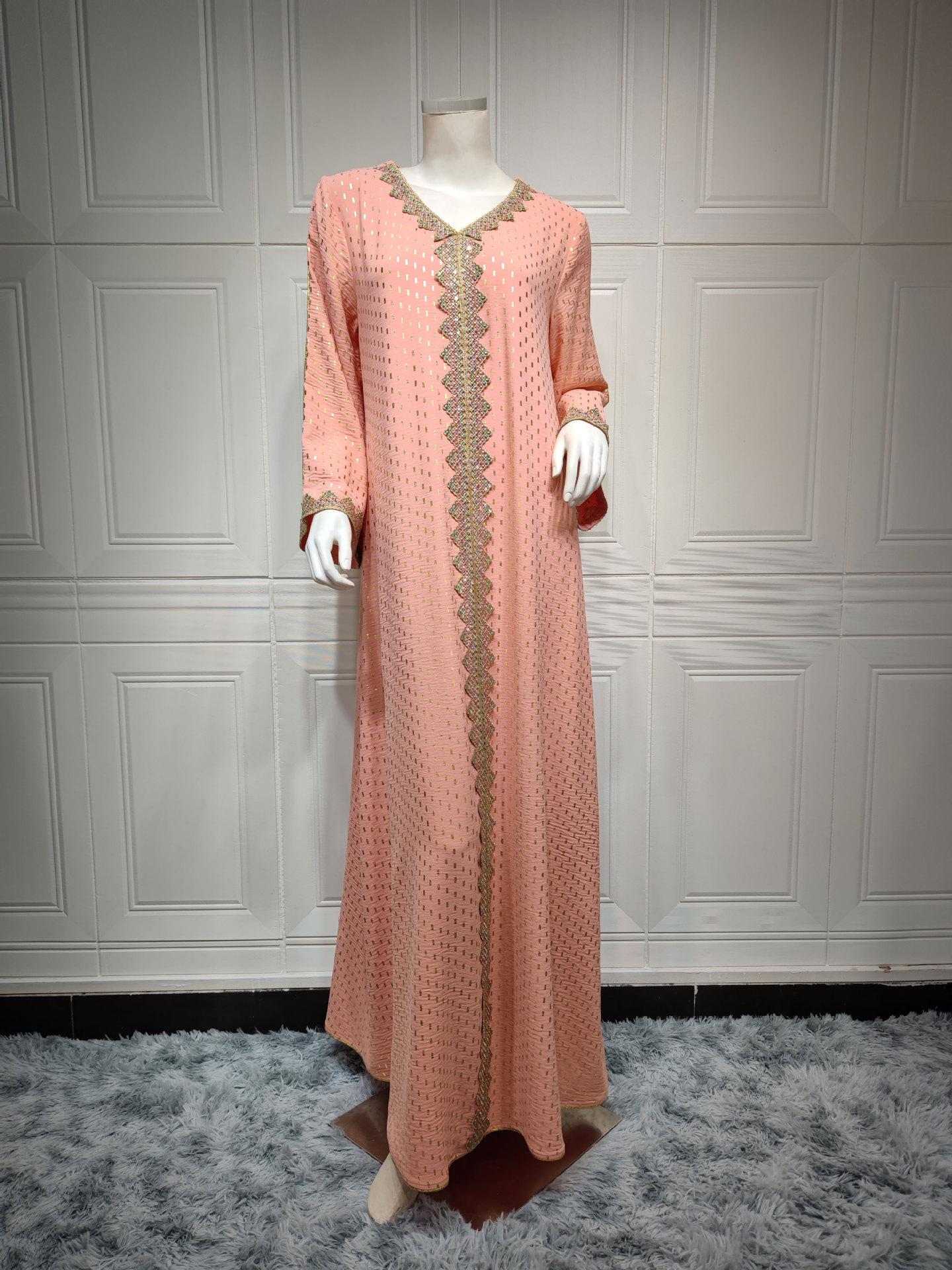 HAYA0442 Middle East Women's Clothing New Bronzing Muslim Dubai Robe