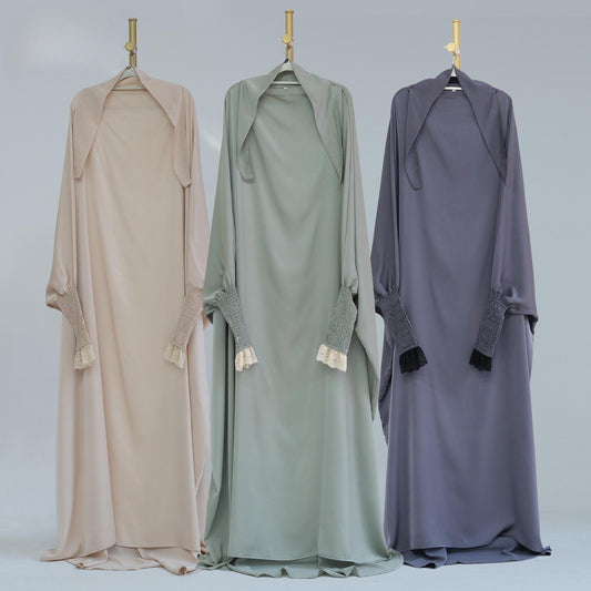 HAYA HAYA0721 Solid Color Robe Dress with A Large Swing