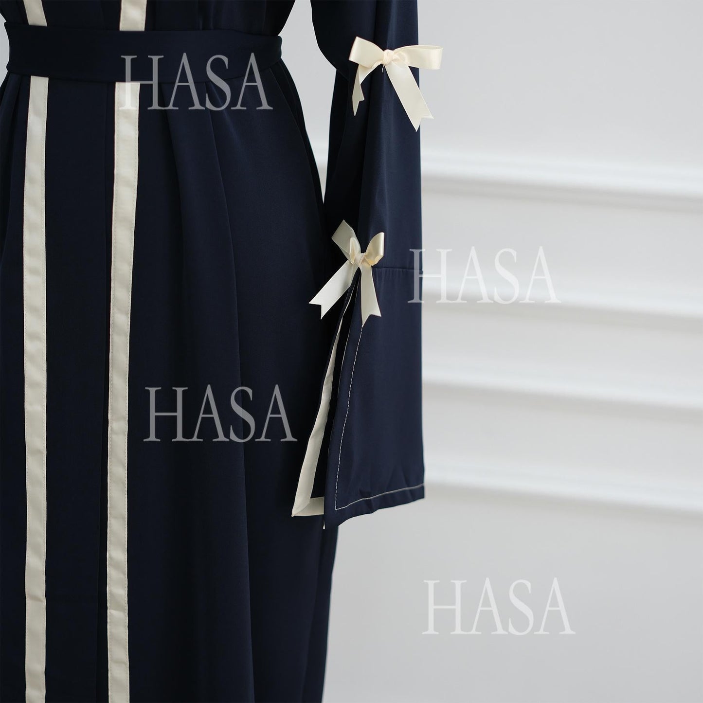 HS6520 Cardigan-Morgenmantel Mit Schleife (Kopftuch Nicht Inbegriffen)