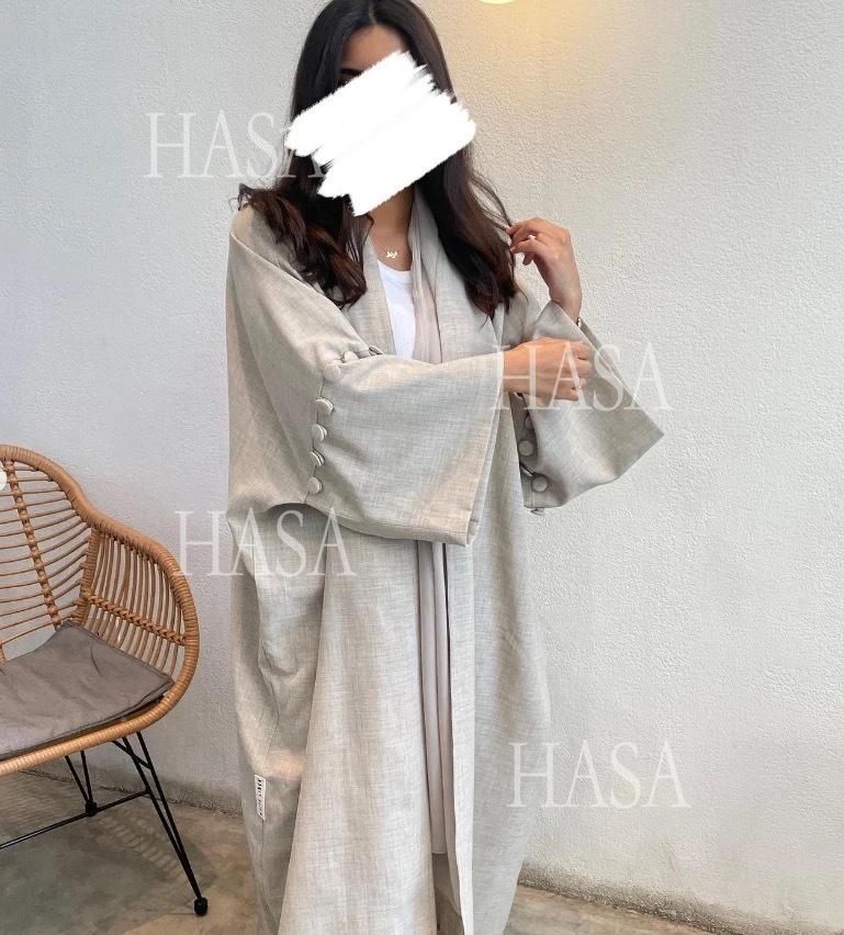 HA6561 Simple Style Large Size Long Cardigan Robe