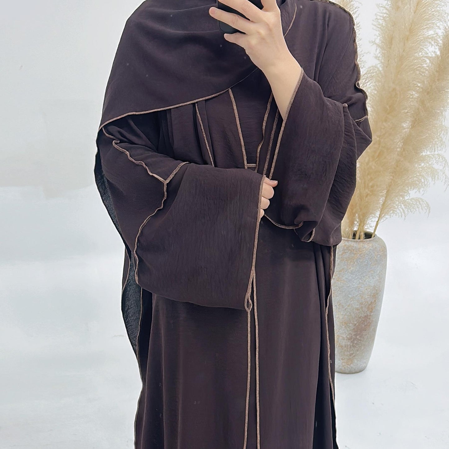 HAYA HA1182 3pcs Set Crepe Inner Dress and Cardigan and Hijab
