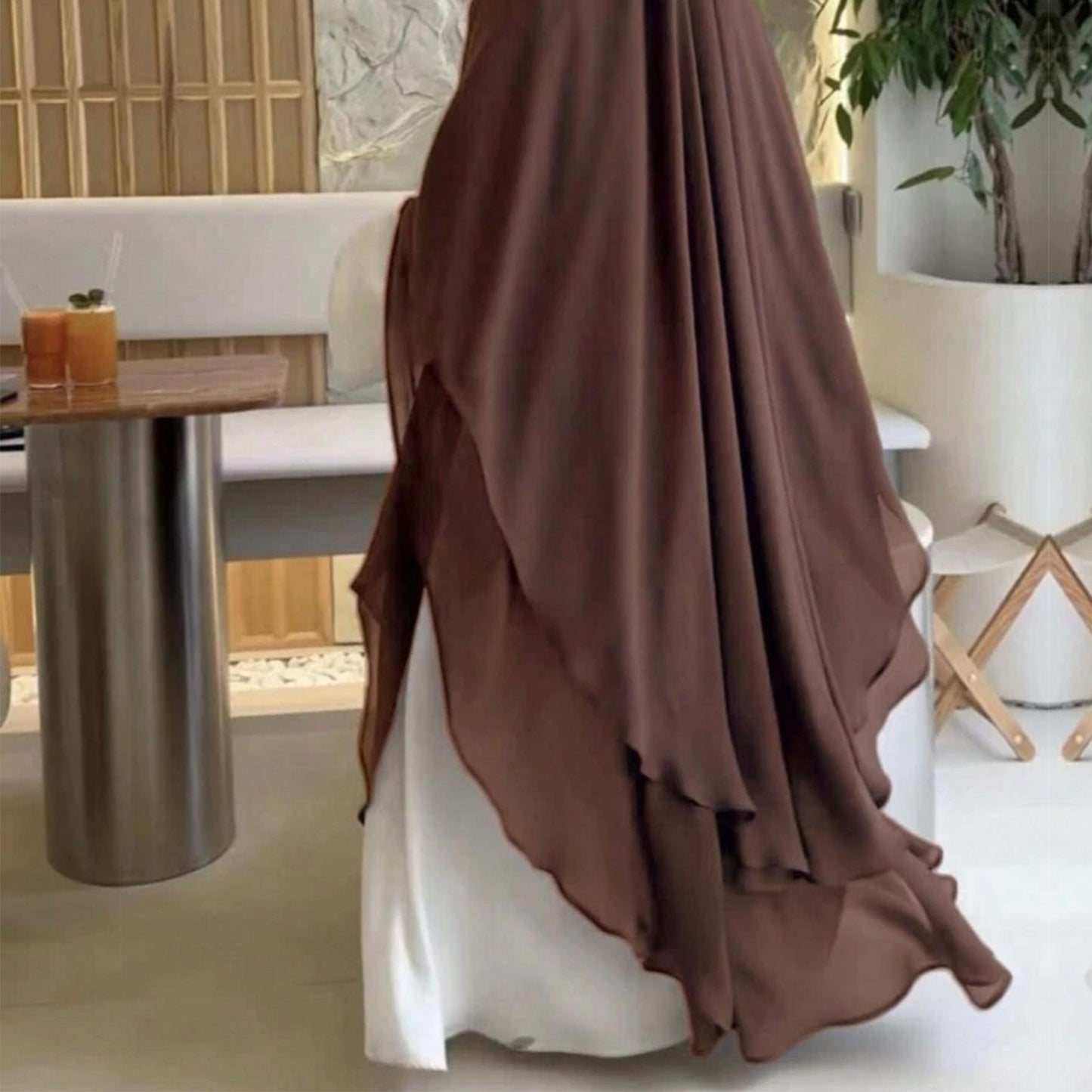HAYA HAYA1000 Double Layered Chiffon Large Swing Headscarf