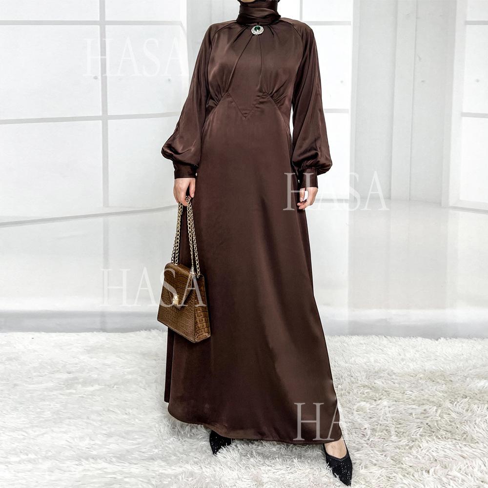 HS5859 High-end Silk Satin Robe (headscarf Not Included), Elegant Design Exudes Luxurious Texture