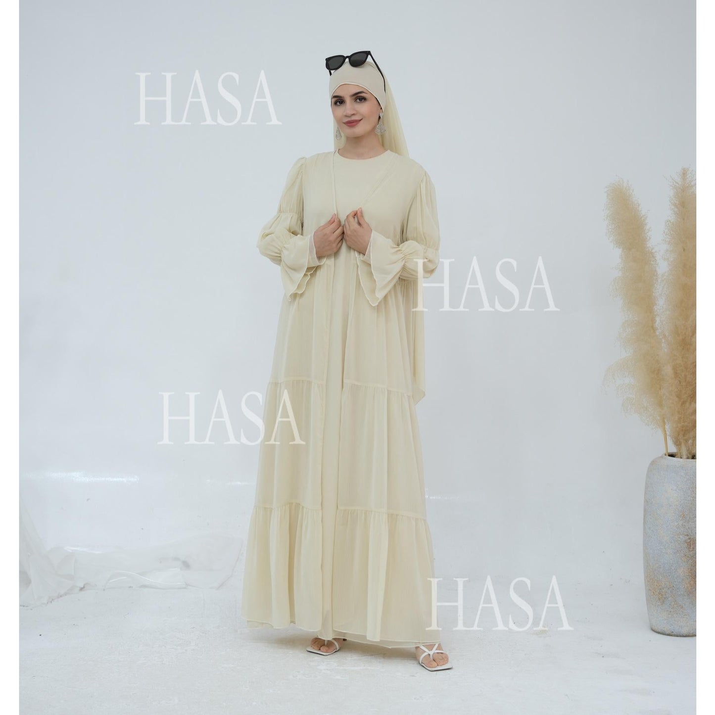 HA5881 Simple Two-piece Suit, A Dress Combination That Combines Comfort and Elegance closed abayas