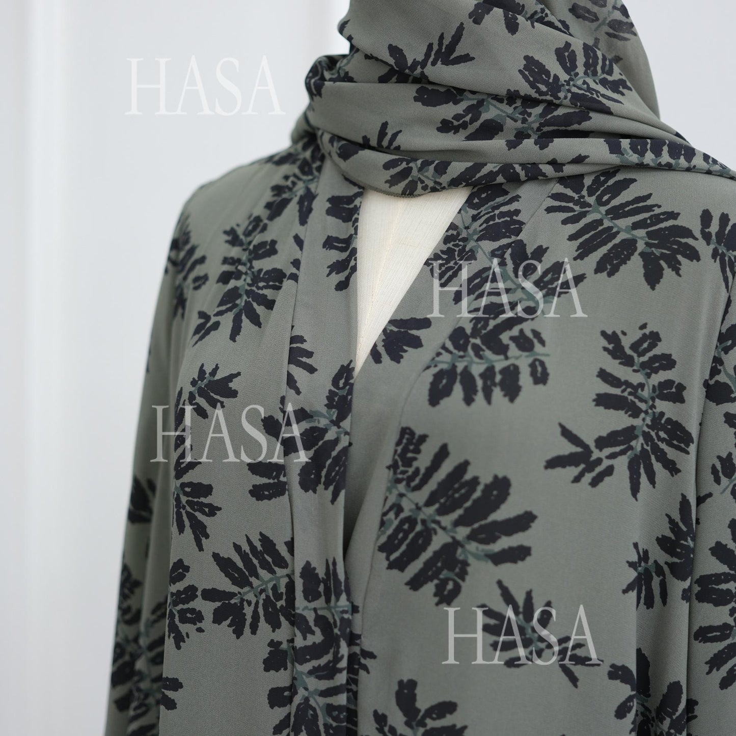 HA6515 Summer Printed Chiffon Jacket and Headscarf Two-Piece Set