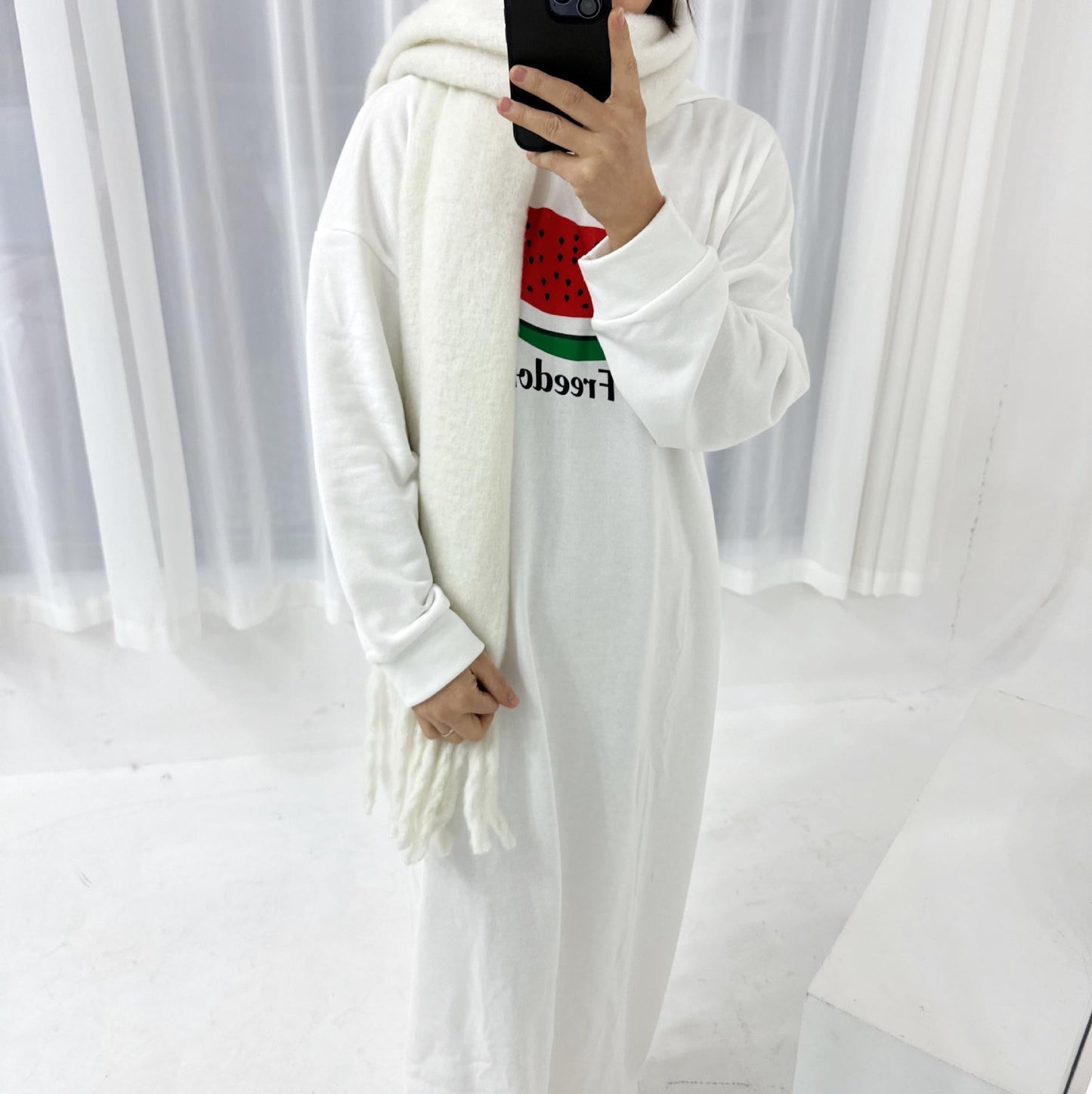 HAYA HA1094 Casual Sweater Dress Robe