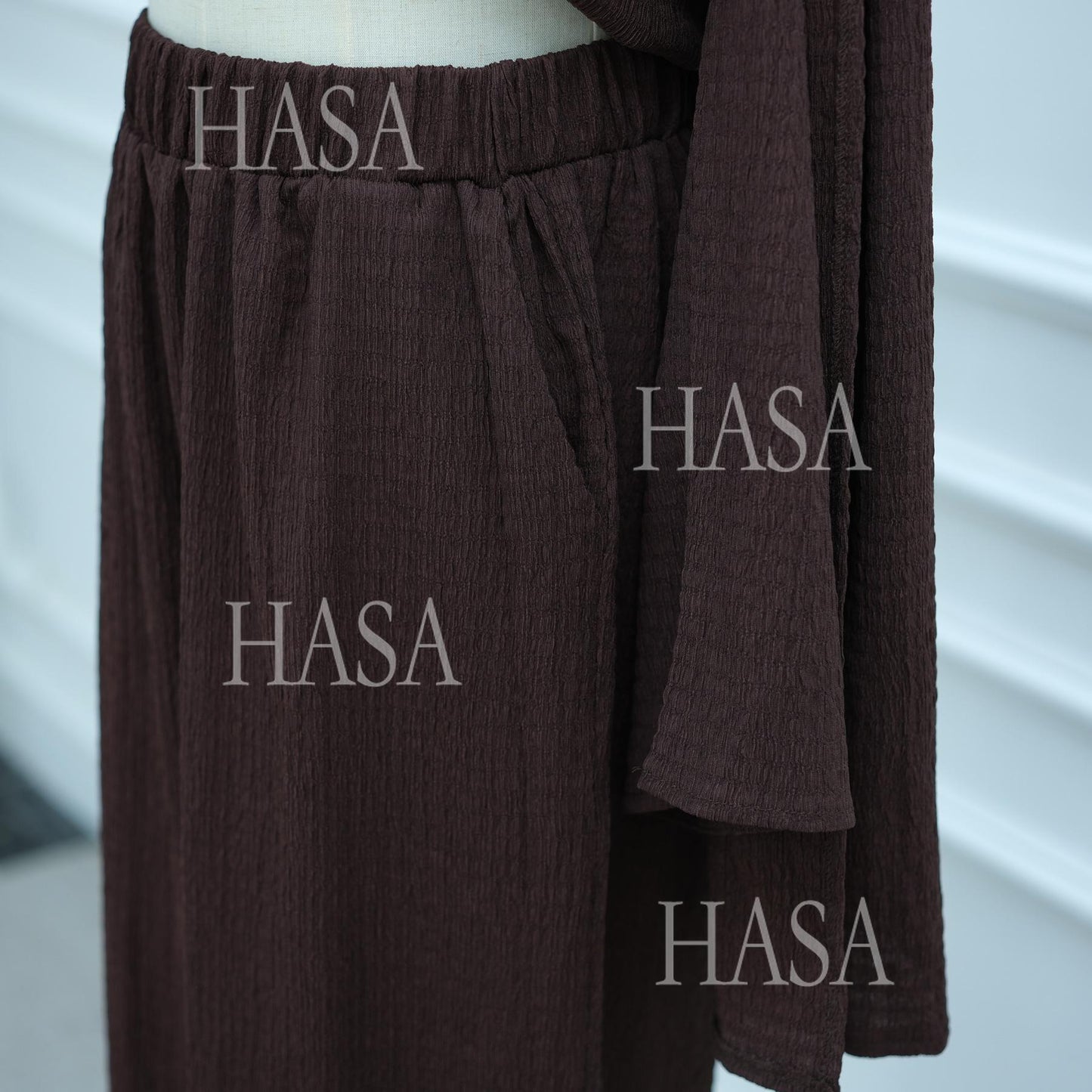HA6568 Solid Color Design Top + Pants Two-piece Set for Daily Personality Wear