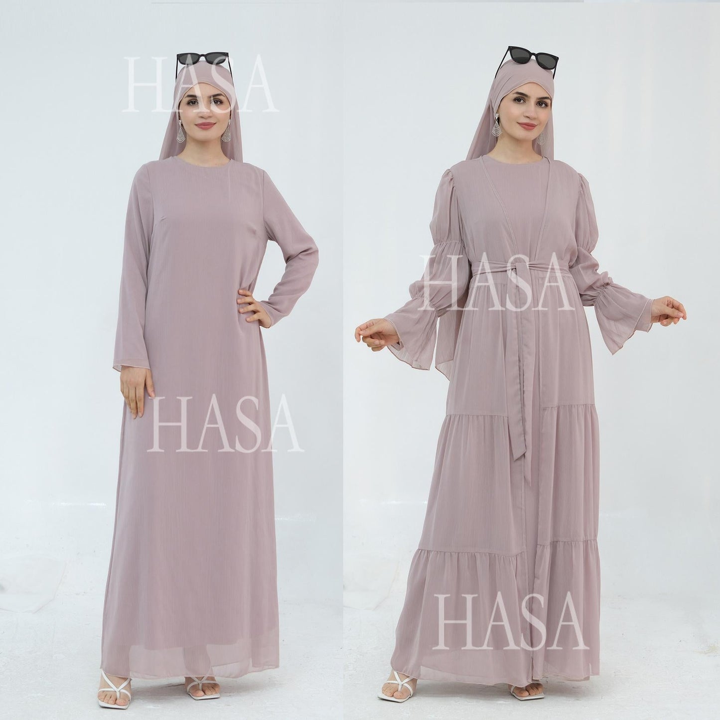 HA5881 Simple Two-piece Suit, A Dress Combination That Combines Comfort and Elegance closed abayas