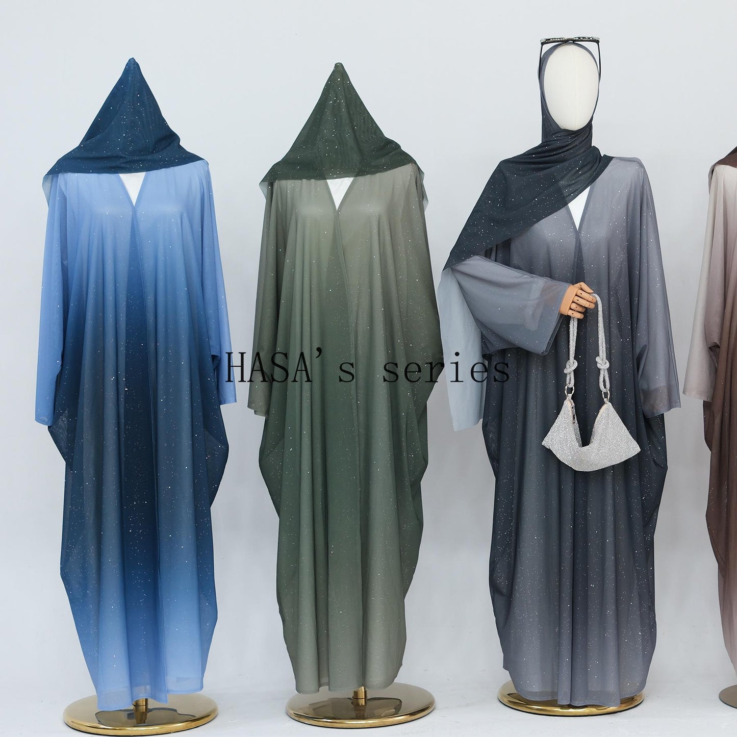 HS4839 Gradient Sequined Long Cardigan