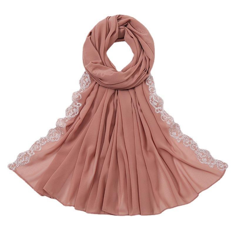HAYA HA1124 Chiffon Fashion Lace Scarf