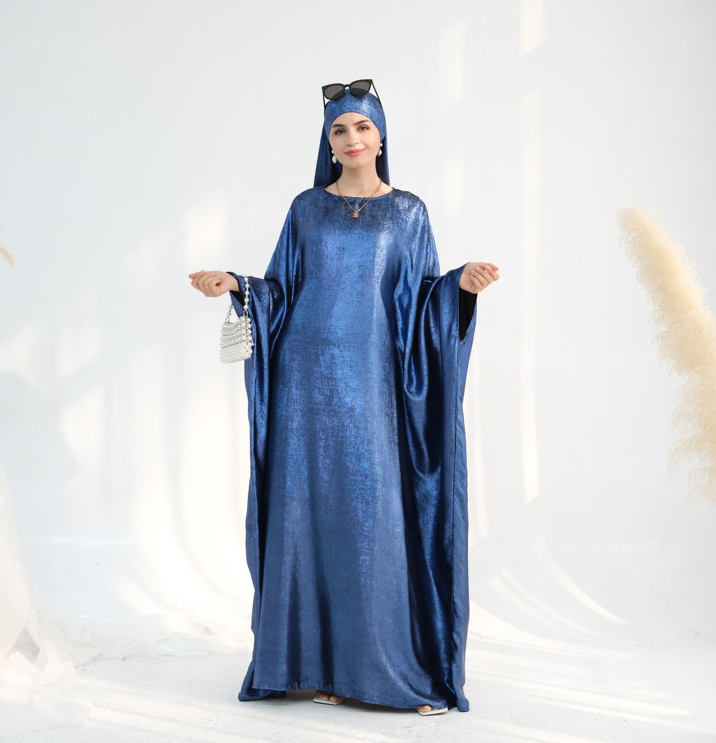 HA5878 A Glossy Dress That Combines Softness and Fluidity