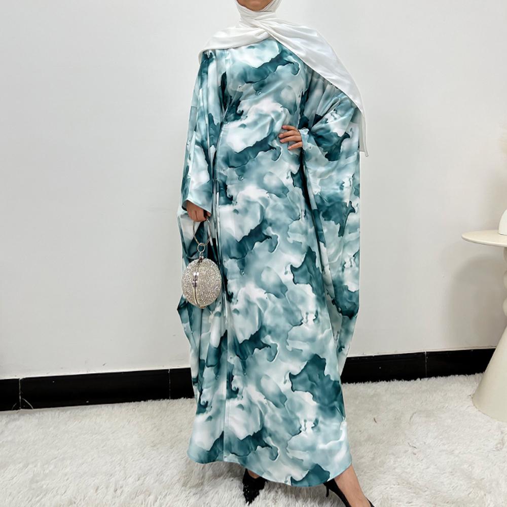 HA6502 Loose-fitting Printed Robe (headscarf Not Included)