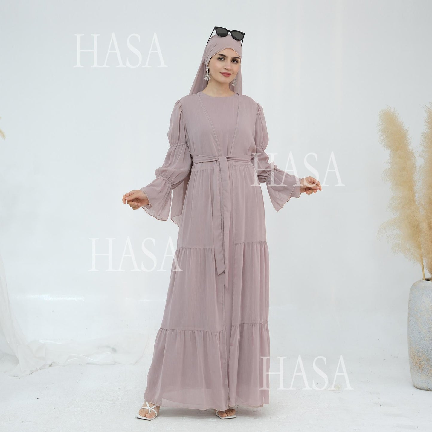 HA5881 Simple Two-piece Suit, A Dress Combination That Combines Comfort and Elegance closed abayas